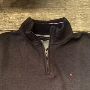 Tommy Hilfiger Men's Dark Gray Zip-Up Sweater